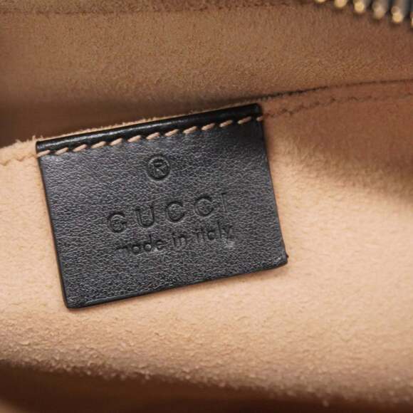 GUCCI Authentic Black Leather GG Marmont Shoulder Bag - Picture 5 of 13